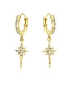 Sparkly with CZ Silver Huggies Earring HO-1636-GP